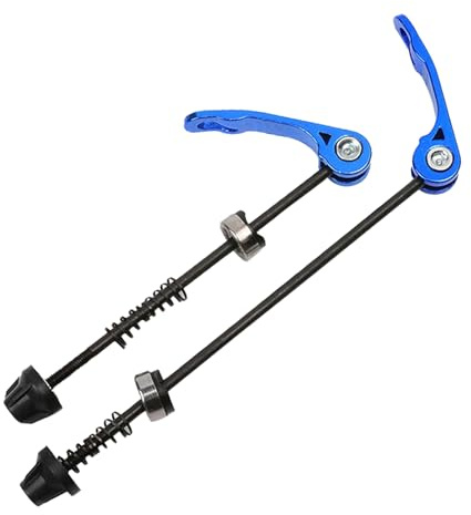 PENGCHE 2pcs Blau eloxiertes Fahrrad Schnellspannset (120/150mm) für MTB & Rennrad, Vorderrad und Hinterrad Set, extra Lange Achsen aus Stahl, universal passend für Trekkingrad und Mountainbike