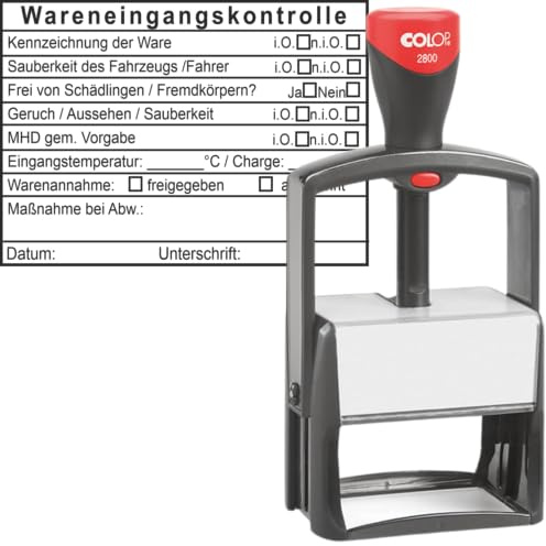Die Stempel GmbH Wareneingangskontrollstempel HACCP Stempel – Prüfstempel für Lebensmittel, Wareneingang, Lager, QS und Qualitätskontrolle in verschiedenen Varianten (Schädlings-/Fremdkörperprüfung)