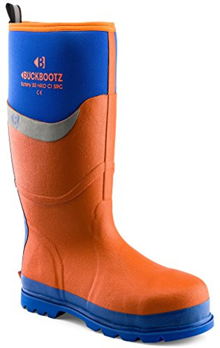 Buckler BBZ6000OR Waterproof Rubber Safety Wellington Boots Orange and Blue (Sizes 5-13) Men's Wellies (8)
