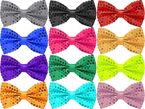 Party Factory Pailletten Fliege, rosa Glitzer, 9 x 12cm, für Damen und Herren, Glamour Accessoire, Fliege für Karneval