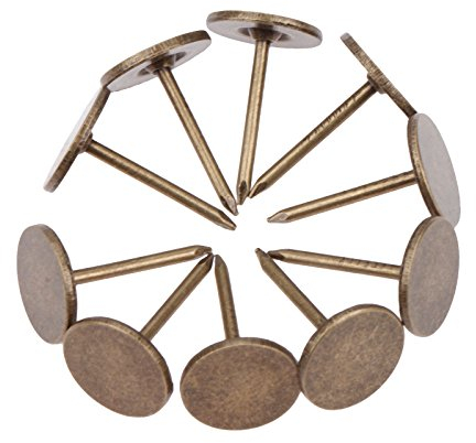 Dophee 100 chiodi piatti per tappezzeria, in ferro, 1,1 x 1,7 cm, stile vintage, puntine per mobili, divani, porte e decorazioni