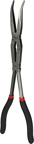 KS TOOLS 500.7163 - Pince à Bec Coudée à 45° - Double Articulation, L. 335mm - Idéal pour Pliage Tôle
