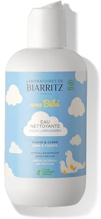 Laboratoires de Biarritz Eau Nettoyante Micellaire Bébé Bio 200 ml | Visage, Corps, et Siège, Apaise et Rafraîchit la Peau, Certifiée Bio, Fabriquée en France