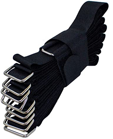 Lumonic 10x Klettbinder 600x38mm normal Schwarz - Wiederverwendbare Kabelbinder aus Klettband - Zum Befestigen oder Kabelmanagement