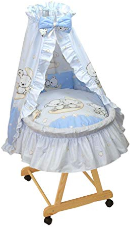 Amigos Stubenwagen Bärchen Mond Sterne Blau komplett