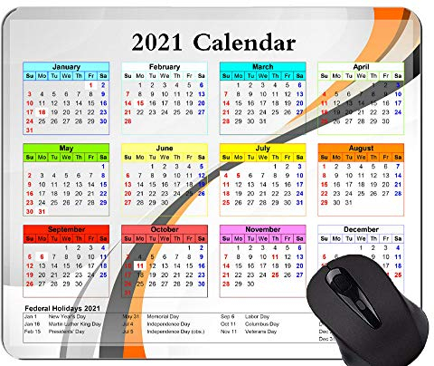 2021 Galaxy Kalender mit Feiertagen Mauspads, Gebogene Linie unter dem Motto Gummi Mauspad