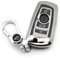 M.JVisun Coque de clé de voiture avec finition en fibre de carbone souple pour BMW Série 1 2 3 4 5 6 7 Series 5GT GT3 GT5 X1 X3 X4 M2 M3 M4 M5 M6 Coque avec porte-clés en métal Argenté