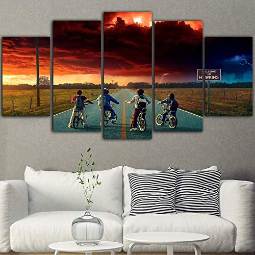 Myrdsio Kunstdrucke Gemälde 5 Teilig Leinwand Drucke,Wand Für Zuhause Malerei Wohnzimmer Wohnung Deko Modulare Bilder Filmplakate Hd Gedruckt Poster,Mit Rahmen