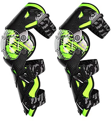 VOMI Rodilleras Motocross, Protección de Rodilla Espinillera, PC + PP Shell Nuevo Tipo Protector Rodilla Moto Adultos para Enduro Motocicleta Ciclismo Bicicleta Monopatín, 5 Colores,Verde