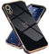 Micoden Kompatibel mit iPhone Xr Hülle,Cute Herz Mädchen Weich Silikon TPU Galvanisierte Handyhülle Ultra Dünn Stoßfeste Schutzhülle Bumper Case für Apple iPhone Xr,schwarz