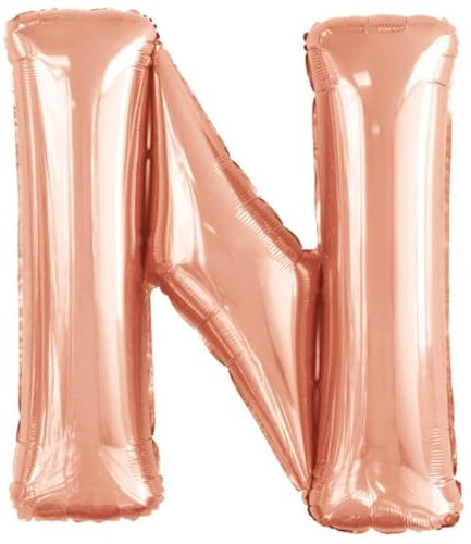 Amscan 9911476 9911476-Rose Buchstabe N SuperShape Folienballon-44, Rosegold