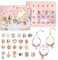 Ucouper Adventskalender Schmuck mit 3 verstellbaren Armbändern 22 Charm Beads für Mädchen Frauen Weihnachtskalender Weihnachts Geschenk DIY