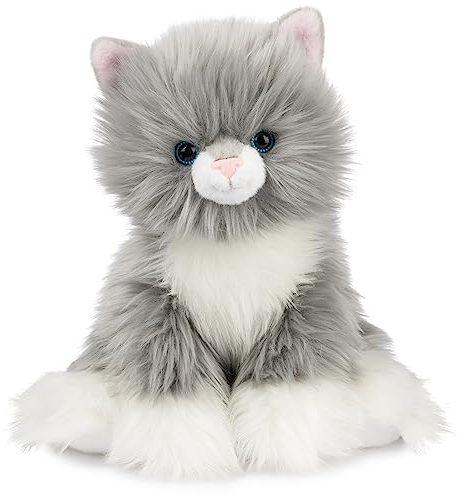 NANQUAN GUND Camilla Kitten Plush, Premium Cat Stuffed Animal for Ages 1 and Up, Gray/White, 9”