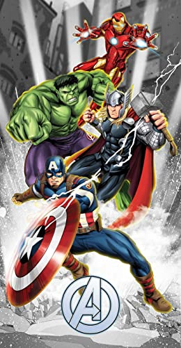 arlis Strandtuch Avengers oder Badetuch Avengers Marvel 70 x 140 cm aus Baumwolle (Handtuch Avengers)