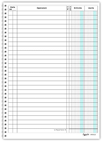 Registro Di Cassa Entrate Uscite A5 Spiralato 100 Pagine 50 Fogli 15x21