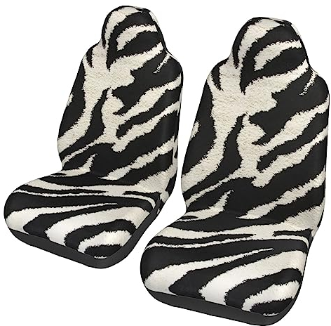 IguaTu Zebra Autositzbezüge, 2 Stück, vollständige Abdeckung, Polyester, Autositzbezüge für Autos, SUVs, LKWs, Vans