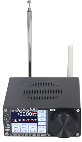ATS25X2 Vollband Funkempfänger, DSP Empfänger FM LW MW SW SSB Kurzwellenempfänger mit 2,4 Zoll Farb Touchscreen, Handheld Radio Recorder, Gehäuse aus Aluminiumlegierung