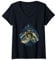Bitcoin Uhr Berge Planeten Hodler Kryptowährung BTC Logo T-Shirt mit V-Ausschnitt