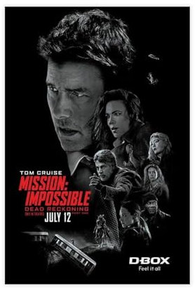 ZOLULA Mission- Impossible - Dead Reckoning Part 1 – Filmposter auf Leinwand, Poster, Wandkunst, Dekor, Bild, Gemälde für Wohnzimmer, Schlafzimmer, Dekoration, ungerahmt, 20 x 30 cm