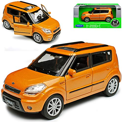 Kia Soul Orange 1. Generation 2008-2014 ca 1/43 1/36-1/46 Welly Modell Auto mit individiuellem Wunschkennzeichen