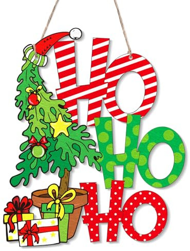 Foldtier Weihnachtstür Hängeschild Dekorationen, Frohe Weihnachten Holzschild Holz Türhänger Weihnachtsbaum Ornamente für drinnen und draußen Weihnachten Urlaub Tür Wand Baumschmuck