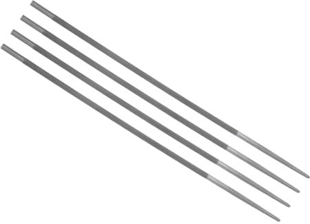 CoCud Lima per Motosega, Diametro File 3/16 Lunghezza Totale 9.65, Acciaio al Carbonio Ad Affilatura a Doppio Taglio - (Applicazioni: per Riparazione Oggetti), 4 Pezzi