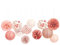 NICROLANDEE Rosa Hochzeit Deko, 12 Stück Roségold Papierlaternen und Seidenpapier Pompons Deko für Hochzeitsdeko, Babyparty Deko, Geburtstagsparty Papier Lampions Dekoration