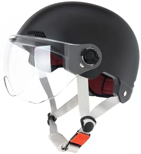 Motorrad-Halb-Jet-Helm, Damen Vintage-Motorradhelm Mit Offenem Gesicht, Herren DOT/ECE-Retro-Halbgesichts-Fahrradhelm, Schutzhülle, Helm, Cruiser, Roller, Fahrrad, Moped, Kappe 4,51-61