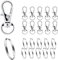 iguTrail 10 Stück Schlüsselanhänger Karabiner, Karabinerhaken Klein mit Drehgelenk Schlüsselkarabiner Key Ring Metall für DIY Keychain Anhänger Basteln
