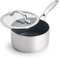 GreenPan Valencia Pro Tri-Ply Stainless Steel 1.5QT Saucepan with Lid, Healthy Ceramic Nonstick PFAS-Free PFOA-Free Coating, Multi Clad Cookware, Induction, Dishwasher Oven and Broiler Safe