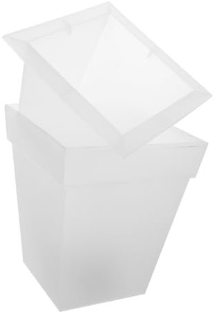 Yardenfun Lampada Solare da Giardino Decorativa Quadrata con Vaso di Fiori Bianca Decorazione per Esterni