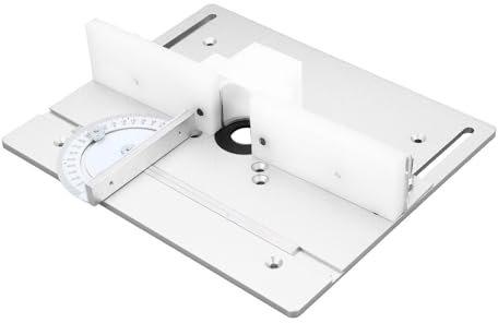 Placa base de inserción de trabajo de madera de aluminio para fresadora de metal para sierra de banco (plata)