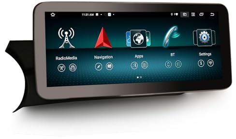 Erisin 12.3 Zoll 8-Kern 8GB+128GB Android 14 Autoradio Bluetooth GPS Navigation für Mercedes Benz C-Klasse W204 S204 2011-2014 NTG 4.5 Unterstützt CarPlay Android Auto WiFi 4G DAB+ USB DSP TPMS SWC