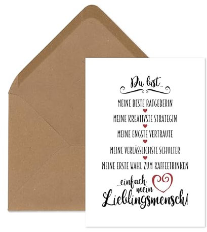 TypeStoff Postkarte Lieblingsmensch - inkl. Briefumschlag Geschenk - KP-01489