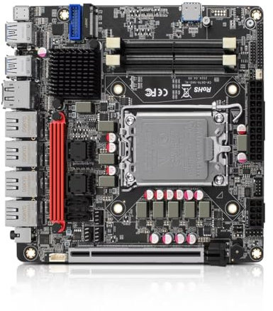 MNBOXCONET Q670 NAS 6 Bay Motherboard LGA 1700, PCIe5.0 x16 slot Mini ITX Mainboard with 6× SATA3.0, 6× NVMe DIY NAS Board Dual DDR5, Type-C 20Gbps, 8GB RAM 256GB SSD(Without Cable)