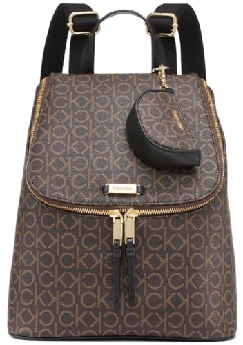 Calvin Klein Damen-Rucksack aus Züll, Braun/Khaki/Schwarz, Einheitsgröße, Organisationsrucksack aus Züll