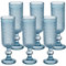 XKXKKE 6 Pcs 5 Ounces Glass Champagne Flutes, Vintage Hobnail Beaded Embossed Colored Glass Sparkling Wine Glasses for Champagne, Cava, Prosecco, Party, Wedding, Bar Fancy Glasses Set of 6 Blue
