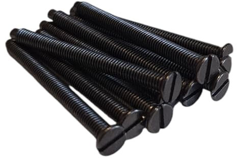 M3.5mm X 40mm Long Black Nickel Electrical Machine Screws for Light Switch Plug Socket - Pack of 10