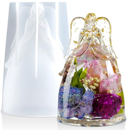 LET'S RESIN Engelsfiguren, Harz-Epoxid-Formen, große Engel-Silikonformen für konservierte Blumen, Geburtstagsgeschenke für Frauen