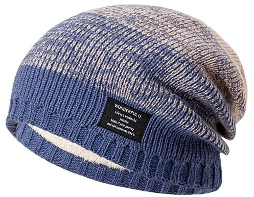 Mütze Herren Beanie Damen Wintermütze Sportmütze Winter Warme Mützen Stricken Slouchy Fleece Atmungsaktiv Strickmützen Thick Skull Cap Unisex Beanie-Mütze in Rippstrick-Optik