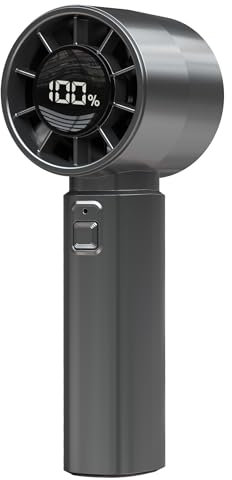 ERABAY Portable Handheld Fan, 4000mAh Rechargeable with 5 Speeds & Digital Display, 12 Hours Battery Life, USB Powered Mini Personal Hand Fan for Travel, Outdoor, Home, Office, Camping, Lightweight