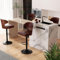 Hawthyhome Barhocker 4er Set |Barstuhl Tresenhocker Bistrohocker •360° Drehstuhl •Küchenstühle mit Rückenlehne und Fußstütze •Stuhl mit Armlehnen •Lobby Tresen Küche Hausbar •Braun Nussbaumholz