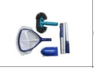 POOLAZA Kit de Nettoyage pour Piscine, Durable, Spa Skimmer et brosses avec poignée antidérapante et pôles en Aluminium de 91.5cm, Spa, Outils de Nettoyage pour Petite Piscine Gonflable