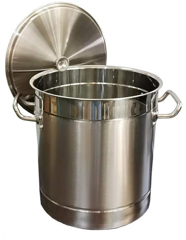 Olla grande de acero inoxidable con tapa, olla de sopa 304 para estufa de gas/cocina de inducción, ideal para catering y uso doméstico (15-80 L)
