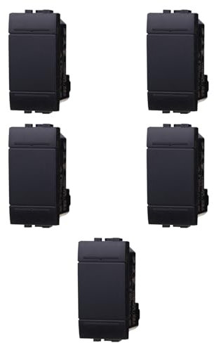 5 MODULI DEVIATORE 16A, NERO, COMPATIBILE CON BTICINO LIVING, MODULI E FRUTTI 100% COMPATIBILI, MATERIALI DI ALTA QUALITA'