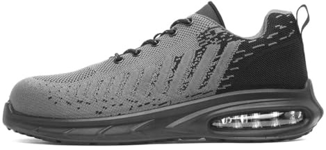 EarthWorks Safety - EarthWorks Cement Mens Grey & Black Safety Trainer - Size 8 UK - Grey