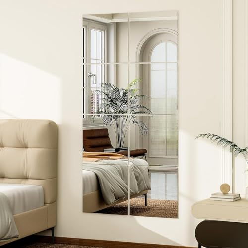 10 Espejos autoadhesivos acrílicos 30x30 cm, para Pegar | Autoadhesivos, para baño, salón, dormitorio y armarios, seguridad antirotura