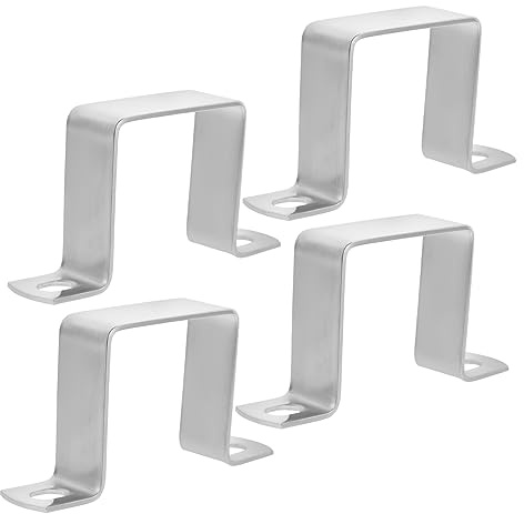 PENIKOKO 4 pezzi per Tubo Quadrato in Acciaio Inox Supporto Resistente per Tubi Rettangolari Collare per Installazioni Idrauliche e Ringhiere Resistente alla Corrosione Intemperie Uso ed