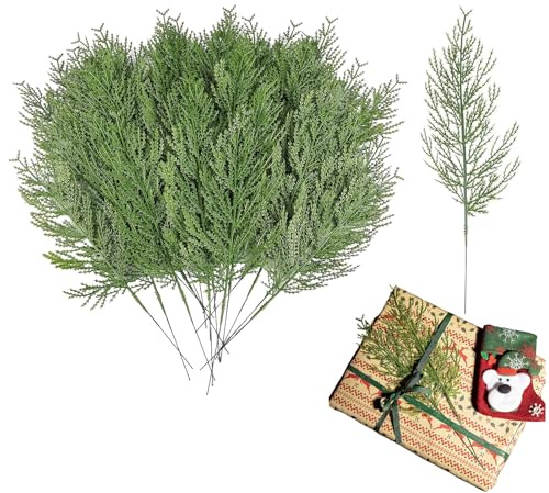 Flivra 31 unités Branche de Sapin Decorative, Fausse Branche de Sapin, Branches Artificiel, branchage de Noel, Naturel Branches Artificielles pour Noël Jardin DIY Guirlande Porte,Cadeau (A)