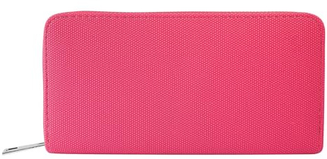 Cham Cham Geldbörse für Damen aus Kunstleder in Pink, Geldbeutel mit Reißverschluss in 10 x 19 x 2,8 cm